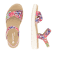Mehrfarbige remonte Riemchensandalen D2049-90 mit einem Klettverschluss. Schuh von oben, liegend.
