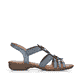 Jeansblaue remonte Damen Riemchensandalen R3663-14 mit einer flexiblen Profilsohle. Schuh Innenseite