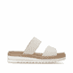 Beige remonte Damen Pantoletten D0Q64-60 mit einem Klettverschluss. Schuh Innenseite.