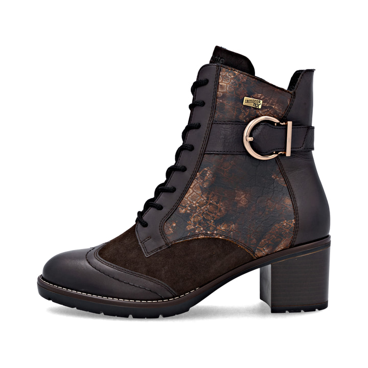 Bottines remonte marron pour femme D2A77-25 avec membrane remonteTEX. Côté extérieur de la chaussure.