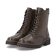 Braune remonte Damen Schnürstiefel D4B73-25 mit wasserabweisender TEX-Membran. Schuhpaar seitlich schräg.