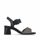 Schwarze remonte Riemchensandaletten D1K51-04 mit einem Klettverschluss. Schuh Innenseite.