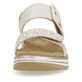 Vanillebeige remonte Damen Riemchensandalen D1J53-60 mit einem Klettverschluss. Schuh von vorne.