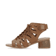 Braune remonte Riemchensandaletten R8776-24 mit einem Klettverschluss. Schuh Außenseite.