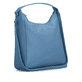 Sac à main remonte Q0730-14 bleu avec détails dorés et fermeture éclair. Côté gauche.