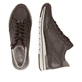 Dunkelbraune remonte Damen Sneaker R6777-25 mit wasserabweisender TEX-Membran. Schuh von oben, liegend.