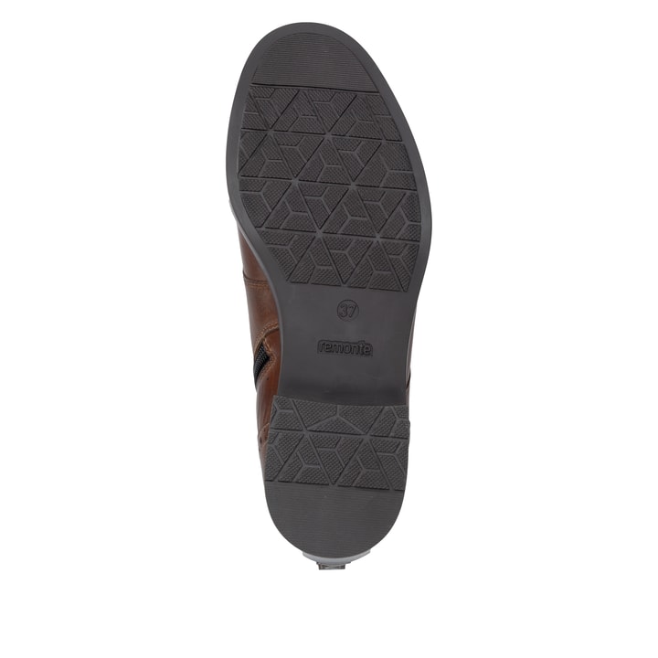 Braune remonte Damen Schnürstiefel D3U71-22 mit einem Reißverschluss. Schuh Laufsohle.