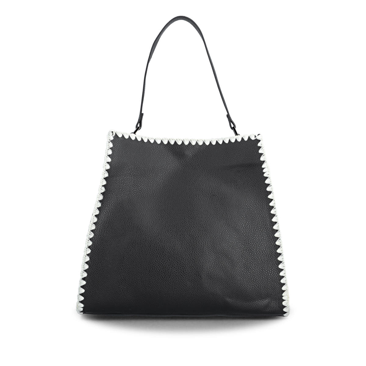 Cabas remonte Q0771-00 noir avec bordure crochetée, bretelles amovibles et poche intérieure amovible. Arrière.