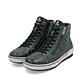 Olivgrüne remonte Damen Schnürstiefel D0772-54 mit wasserabweisender TEX-Membran. Schuhpaar seitlich schräg.