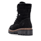 Schwarze remonte Damen Schnürstiefel D0B81-00 mit wasserabweisender TEX-Membran. Schuh von hinten.