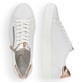 Weiße remonte Damen Sneaker Low D0903-81 mit Reißverschluss sowie Komfortweite G. Schuh von oben, liegend.