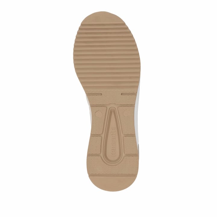 Mocassins remonte beiges pour femme D0T12-60 avec éléments décoratifs. Semelle extérieure de la chaussure.