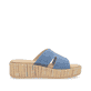 Blaue remonte Damen Pantoletten D1N55-14 mit Gummizug sowie weicher Einlegesohle. Schuh Innenseite.