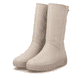 Beige remonte Hochschaftstiefel D4A71-60 mit wasserabweisender TEX-Membran. Schuhpaar seitlich schräg.