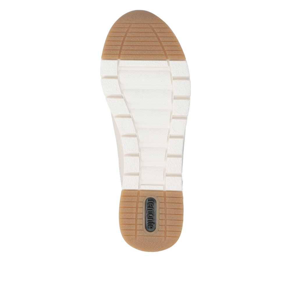 Beige remonte Damen Sneaker Low R6716-60 mit Reißverschluss sowie Komfortweite G. Schuh Laufsohle.