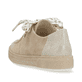 Beige remonte Damen Slipper D1F01-60 mit einer Schnürung. Schuh von hinten.