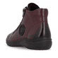 Chaussures à lacets remonte rouges femmes D1E70-35 avec fermeture éclair. Chaussure vue de l'arrière.