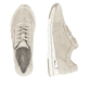 Goldene remonte Damen Sneaker Low R6700-61 mit einem Reißverschluss. Schuh von oben, liegend.