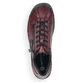 Weinrot-schwarze remonte Damen Schnürstiefel R1477-35 mit einem Reißverschluss. Schuh von oben.