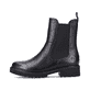 Chelsea Boots remonte noires pour femme D8694-00 avec fermeture éclair. Côté extérieur de la chaussure.