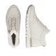 Weiße remonte Damen Sneaker R6773-80 mit wasserabweisender remonteTEX-Membran. Schuh von oben, liegend.