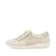 Goldene vegane remonte Damen Schnürschuhe R3408-91 mit einem Reißverschluss. Schuh Außenseite.