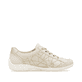 Goldene vegane remonte Damen Schnürschuhe R3408-91 mit einem Reißverschluss. Schuh Innenseite.