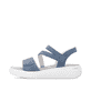 Blaue remonte Riemchensandalen D3L51-14 mit Klettverschluss sowie Extraweite H. Schuh Außenseite.