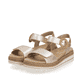 Rosane remonte Riemchensandalen D0Q52-31 mit einem Klettverschluss. Schuhpaar seitlich schräg.