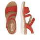 Sandales à lanières remonte rouges femme R6860-33 avec fermeture velcro. Chaussure vue de dessus, couchée.