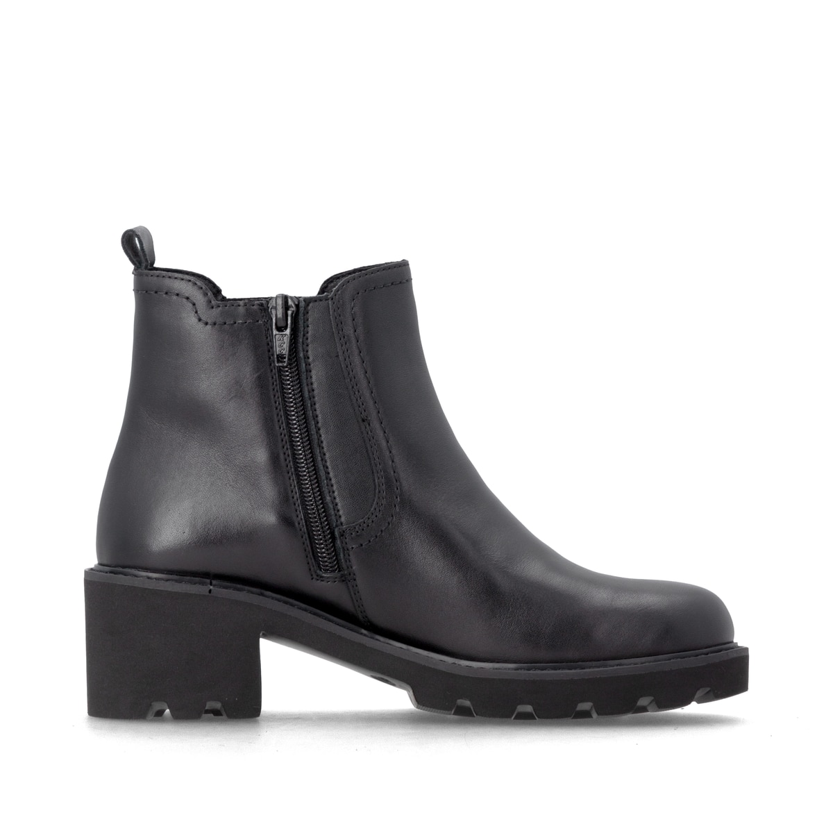Schwarze remonte Chelsea Boots D0A70-00 mit Reißverschluss sowie Komfortweite G. Schuh Innenseite.