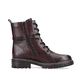 Weinrote remonte Damen Biker Boots D0B75-35 mit einer dämpfenden Profilsohle. Schuh Innenseite