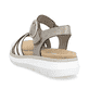Metallische vegane remonte Riemchensandalen D2K55-90 mit einem Klettverschluss. Schuh von hinten.