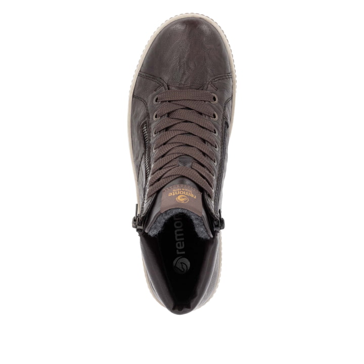 Braune remonte Damen Schnürstiefel D0772-25 mit wasserabweisender TEX-Membran. Schuh Laufsohle.