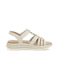 Goldene vegane remonte Riemchensandalen D1J60-91 mit einem Gummizug. Schuh Innenseite.