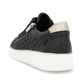 Schwarze remonte Damen Sneaker Low D2E03-03 mit einem Reißverschluss. Schuh von hinten.
