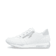 Weiße remonte Damen Sneaker Low D0H11-80 mit einem Reißverschluss. Schuh Außenseite.