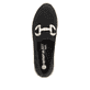 Schwarze remonte Damen Loafer D0T12-02 mit einem Gummizug sowie der Extraweite H. Schuh von oben.
