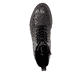 Dunkelbraune remonte Damen Schnürstiefel D3S72-25 mit einem Reißverschluss. Schuh von oben.