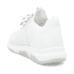 Weiße remonte Damen Slipper D1S05-80 mit einem Gummizug sowie der Komfortweite G. Schuh von hinten.