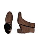 Braune remonte Damen Stiefeletten D2A73-25 mit einem Reißverschluss. Schuh von oben, liegend.