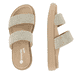 Metallische vegane remonte Damen Pantoletten D2N50-90 mit einem weichen Fußbett. Schuh von oben, liegend.