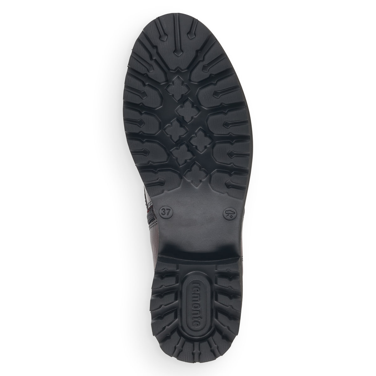 Bordeauxfarbene remonte Damen Schnürstiefel D8671-35 mit einem Reißverschluss. Schuh Laufsohle.