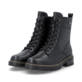 Schwarze remonte Damen Schnürstiefel D0B85-00 mit wasserabweisender TEX-Membran. Schuhpaar seitlich schräg.