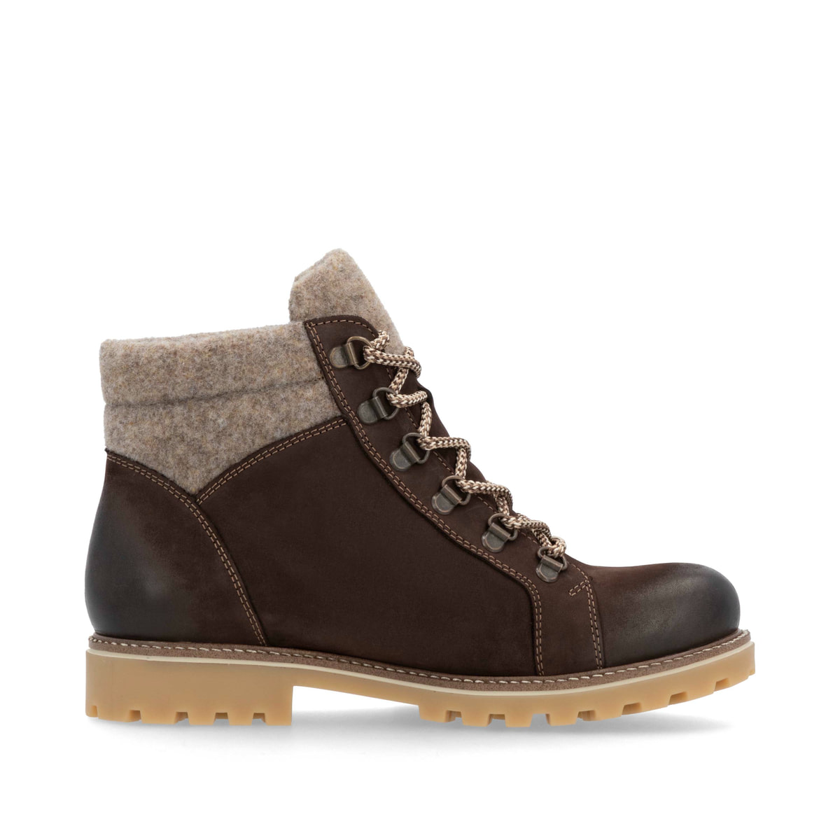 Braune remonte Damen Schnürstiefel D7478-25 mit wasserabweisender TEX-Membran. Schuh Innenseite.