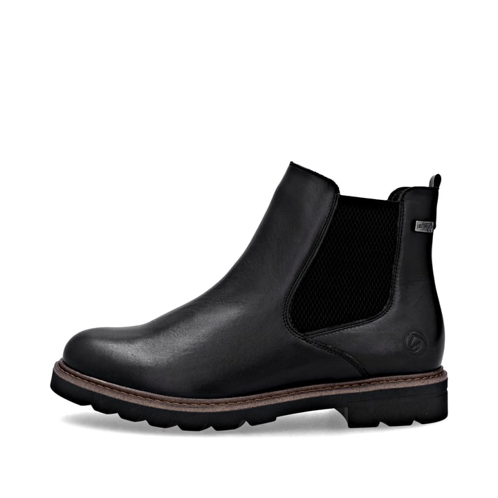 Chelsea Boots remonte noires femme D2Q70-00 avec membrane remonteTEX. Côté extérieur de la chaussure.