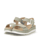 Grüne remonte Riemchensandalen D3P53-52 mit trendiger Schnalle. Schuhpaar seitlich schräg.