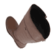Braune remonte Hochschaftstiefel R6581-24 mit wasserabweisender TEX-Membran. Schuh von oben, liegend.