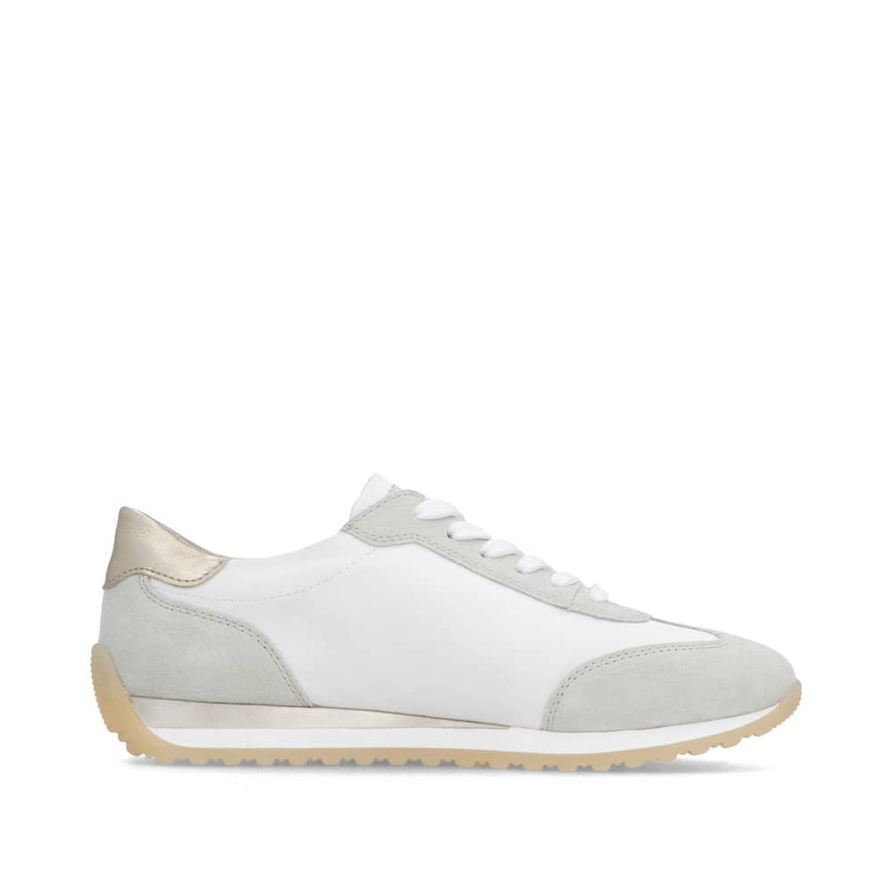 Weiße remonte Damen Sneaker D3H03-80 mit einer Schnürung sowie der Extraweite H. Schuh Innenseite.