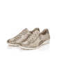 Metallische remonte Damen Schnürschuhe R3403-60 mit einem Reißverschluss. Schuhpaar seitlich schräg.